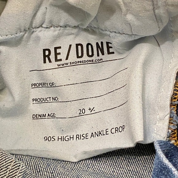 RE/DONE 90s High Rise Ankle Crop Jeans in Dusk Destroy Kristin Cavallari Size 24 - Picture 8 of 12